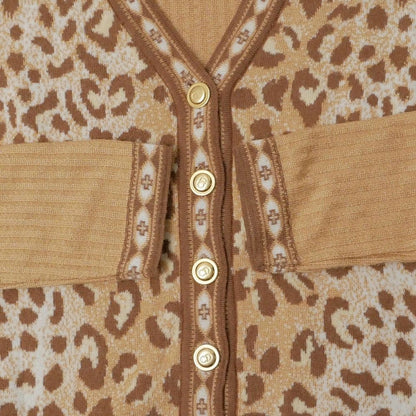 Dior Cardigan CD Logo Button Leopard Pattern Switch — view 4