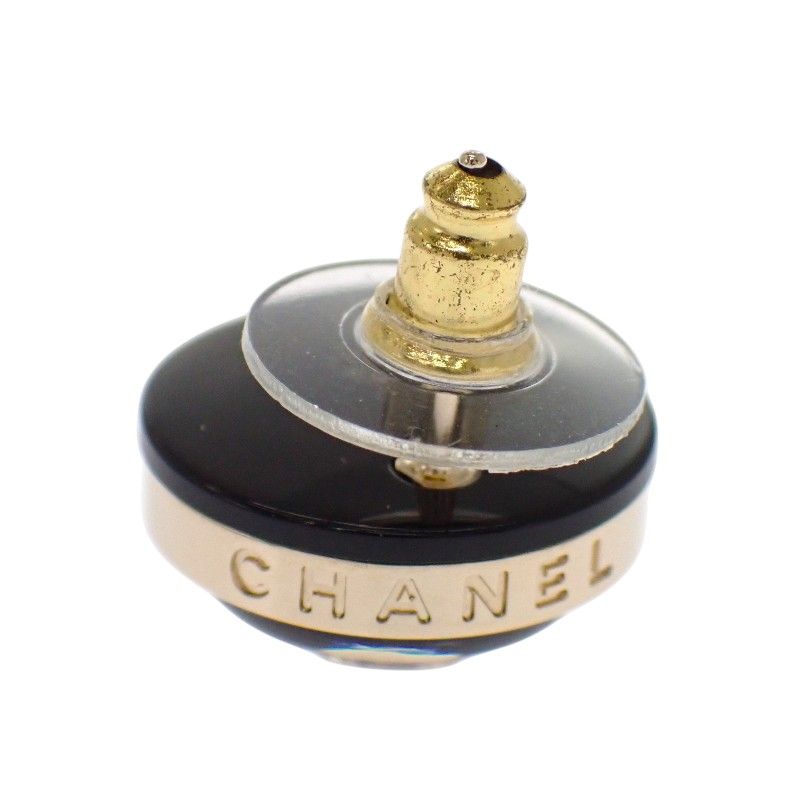 Chanel CC Turnlock Earrings Metal Black Gold CC Logo — view 5