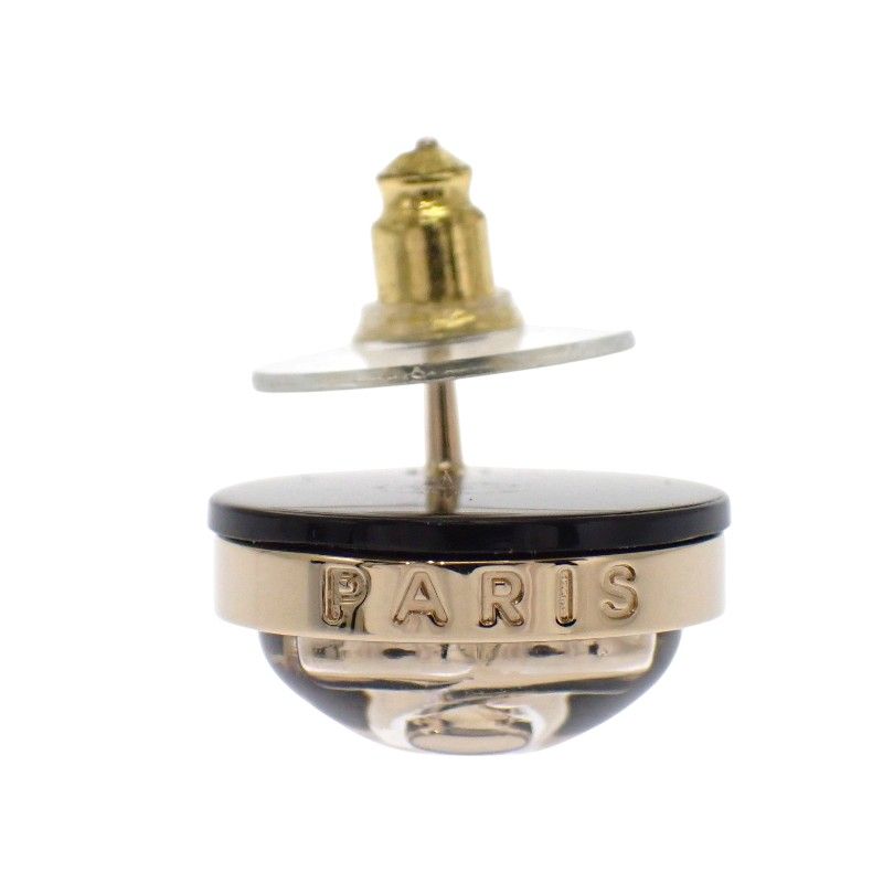 Chanel CC Turnlock Earrings Metal Black Gold CC Logo — view 6