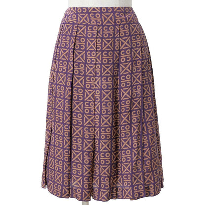 Chanel 00A Vintage Skirt 40 Coco Pattern Pleated