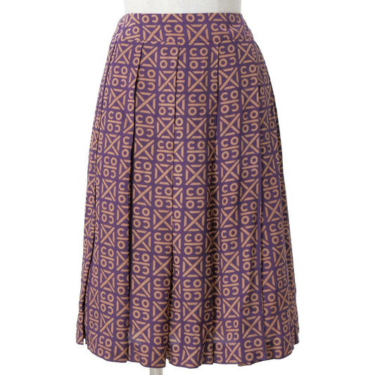 Chanel 00A Vintage Skirt 40 Coco Pattern Pleated