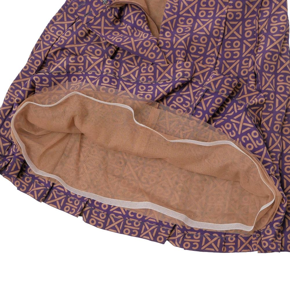 Chanel 00A Vintage Skirt 40 Coco Pattern Pleated — view 4