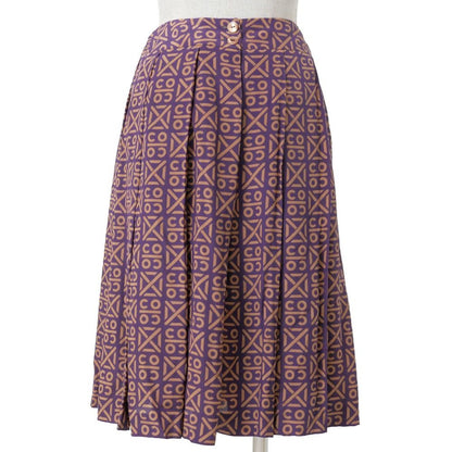 Chanel 00A Vintage Skirt 40 Coco Pattern Pleated — view 2