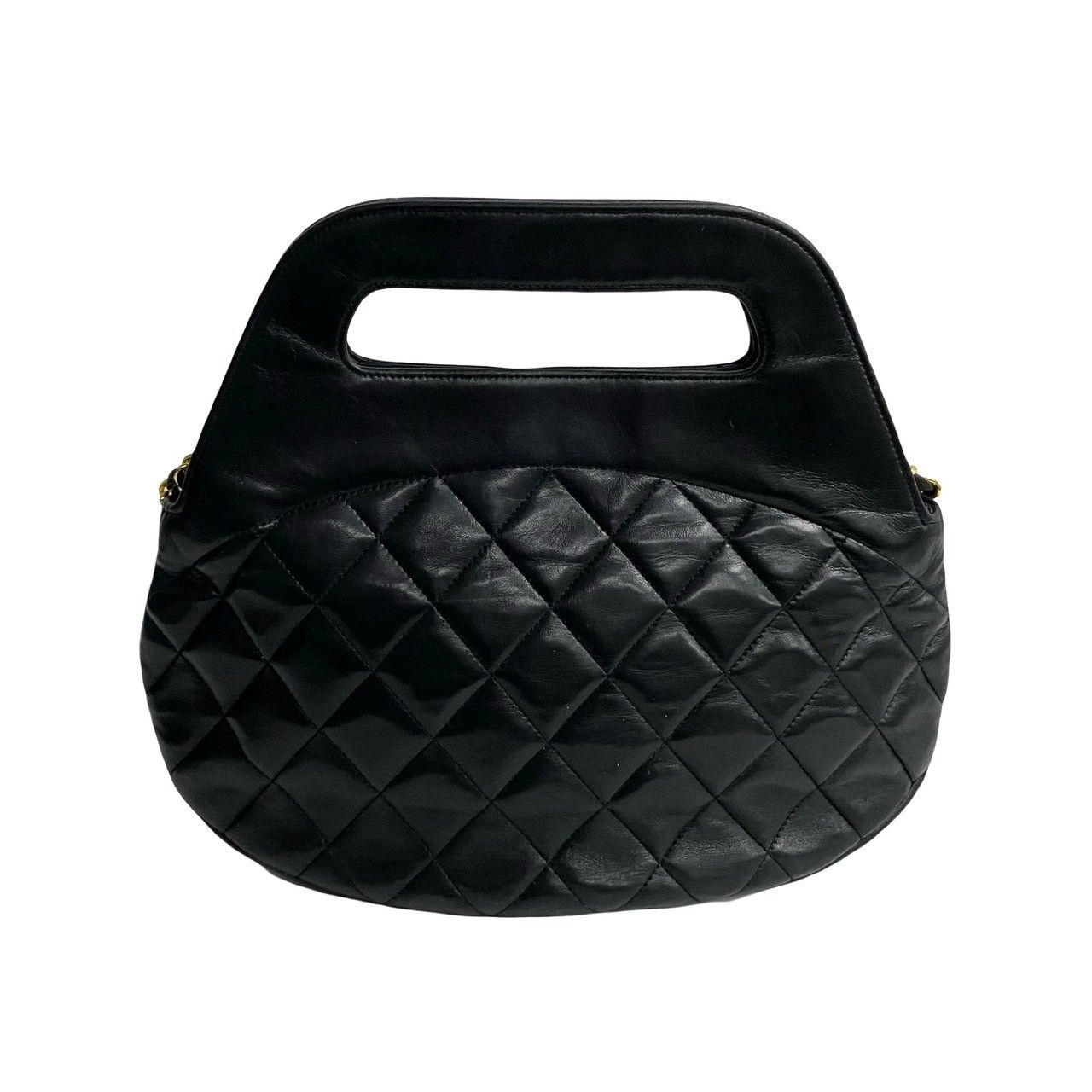 Chanel Vintage Quilted Coco Lambskin Leather 2-Way Shoulder Bag Black — view 4