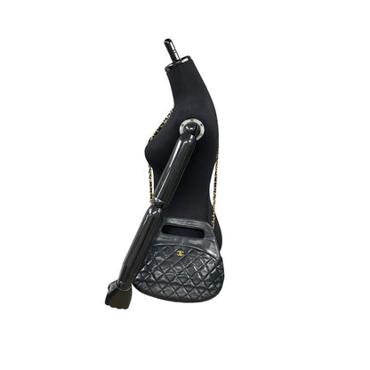 Chanel Vintage Quilted Coco Lambskin Leather 2-Way Shoulder Bag Black — view 2