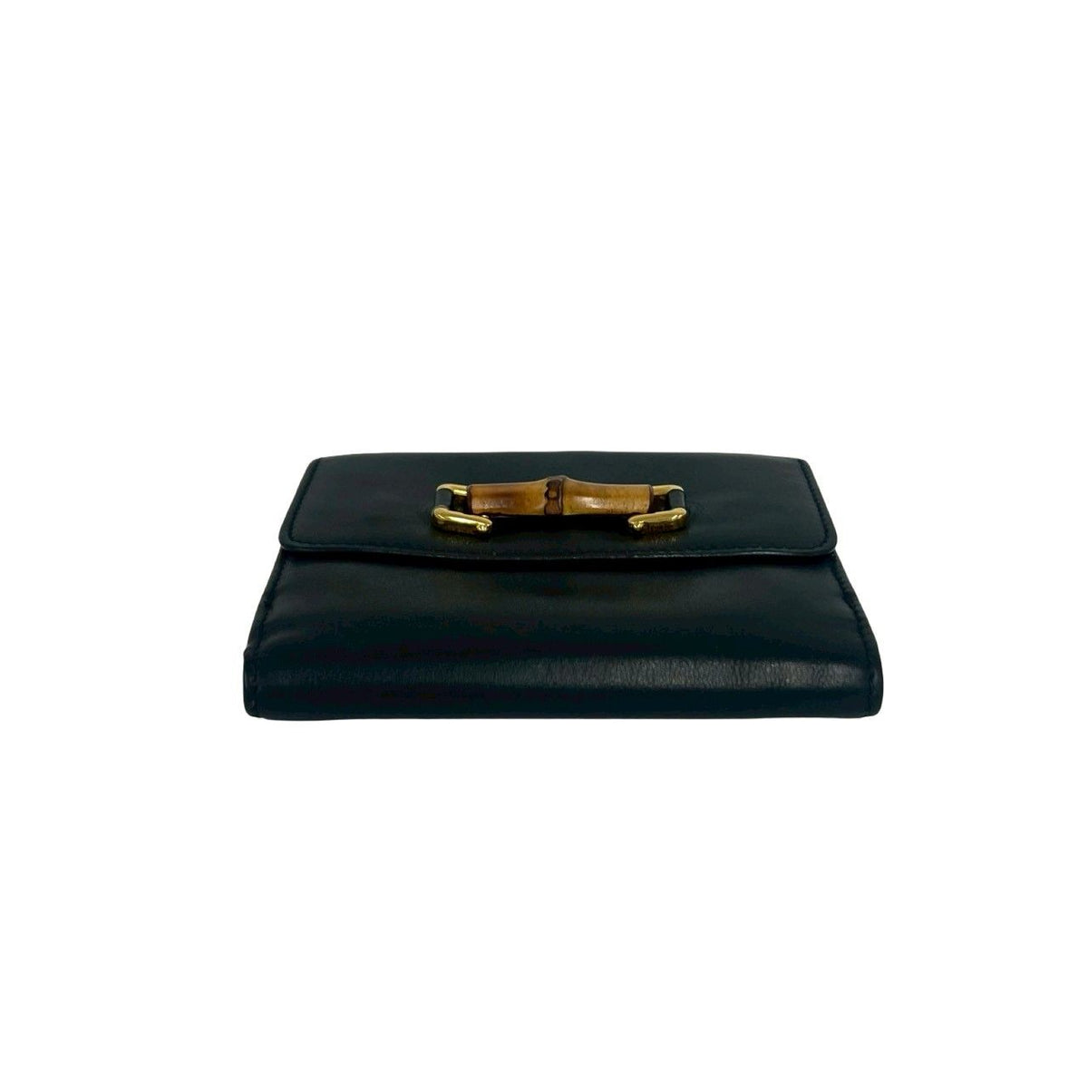 Gucci Vintage Bamb Leather Bifold Wallet Billfold Coin Purse Dark Navy — view 6