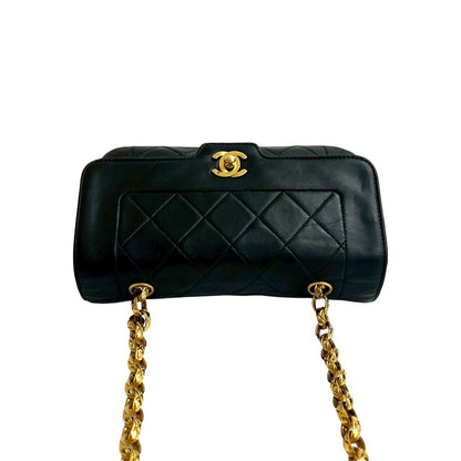 Chanel Diana Flap Quilted CC Logo Lambskin Chain Shoulder Bag Black — view 4