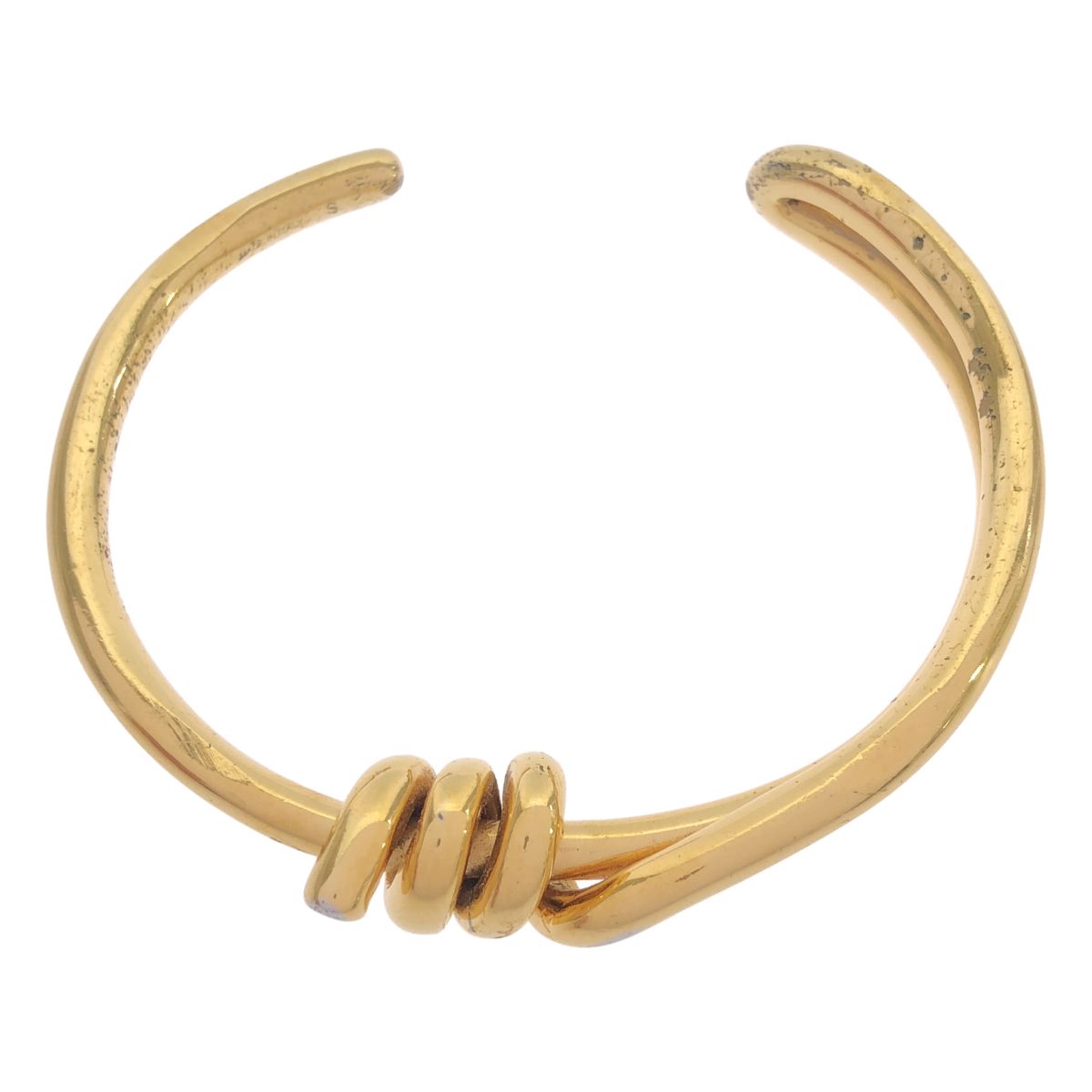 Celine By Phoebe Philo Barbel Extra Thin Knot Bangle Bracelet Gold