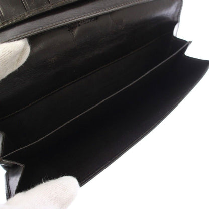 Gucci Jackie Wallet Bifold Canvas Leather Black Beige TK — view 4