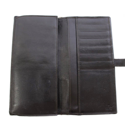 Gucci Jackie Wallet Bifold Canvas Leather Black Beige TK — view 3