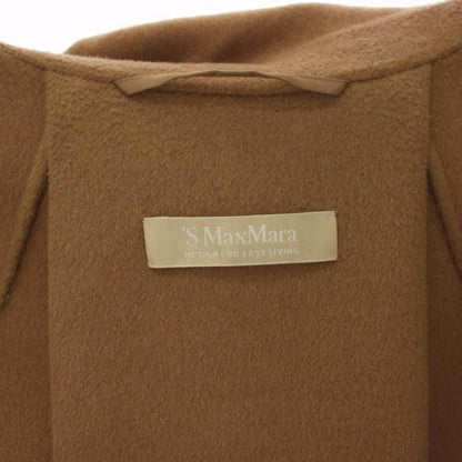 Max Mara S 'S Soutien Collar Coat Mid Length Double Breasted Wool Angora 40 — view 4