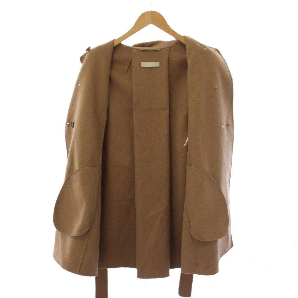 Max Mara S 'S Soutien Collar Coat Mid Length Double Breasted Wool Angora 40 — view 5