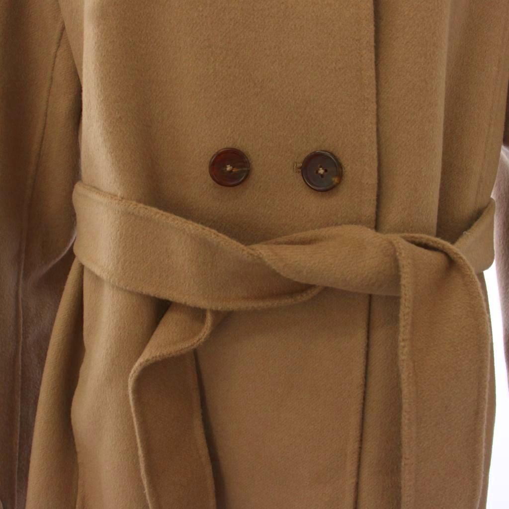 Max Mara S 'S Soutien Collar Coat Mid Length Double Breasted Wool Angora 40 — view 6