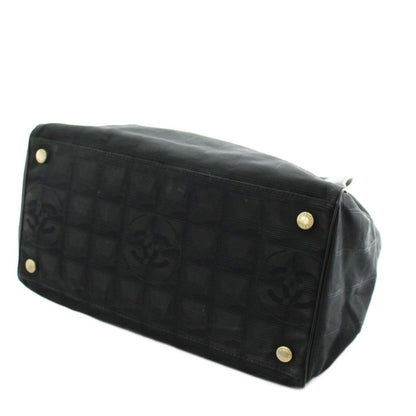 Chanel New Travel Line CC Logo Handbag Nylon Leather Black — view 5
