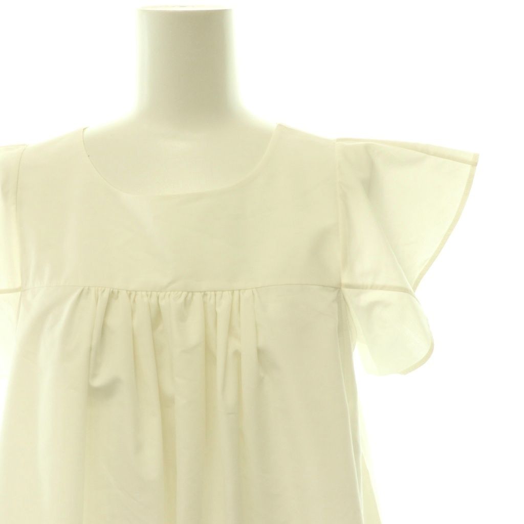 Dior Bee Embroidery Huipil Cotton Silk Blouse French Sleeve Pullover White DO — view 4