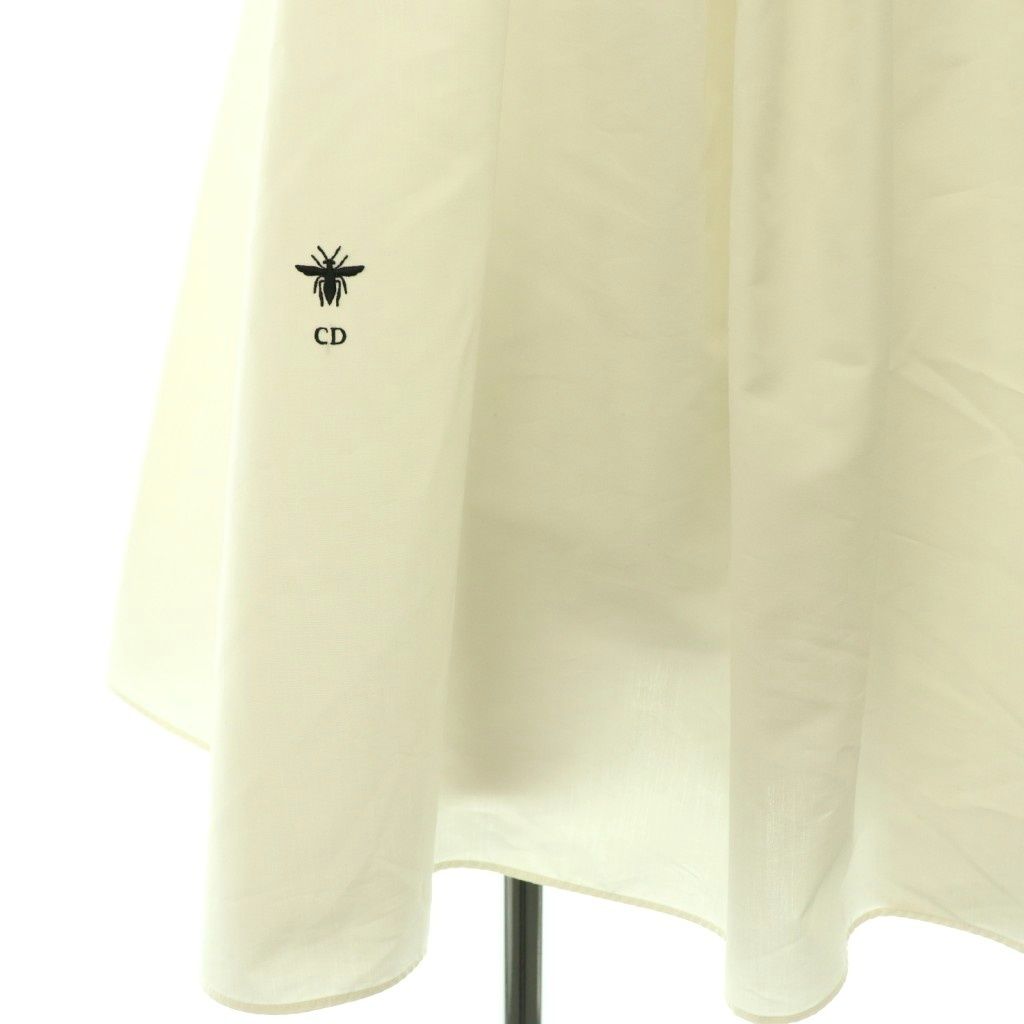 Dior Bee Embroidery Huipil Cotton Silk Blouse French Sleeve Pullover White DO — view 5