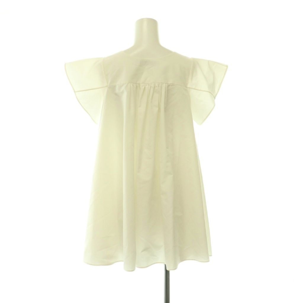 Dior Bee Embroidery Huipil Cotton Silk Blouse French Sleeve Pullover White DO — view 2