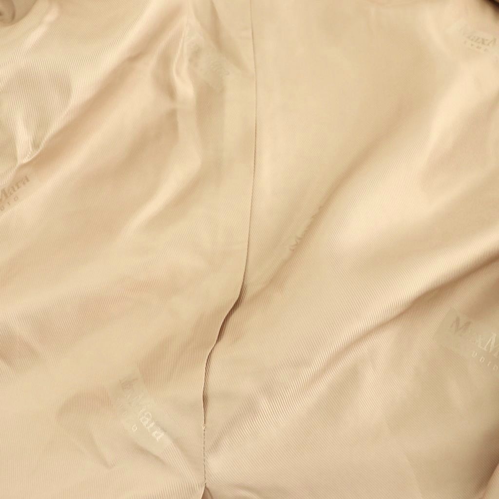 Max Mara Studio Wool Alpaca Shaggy Coat Beige ES — view 4