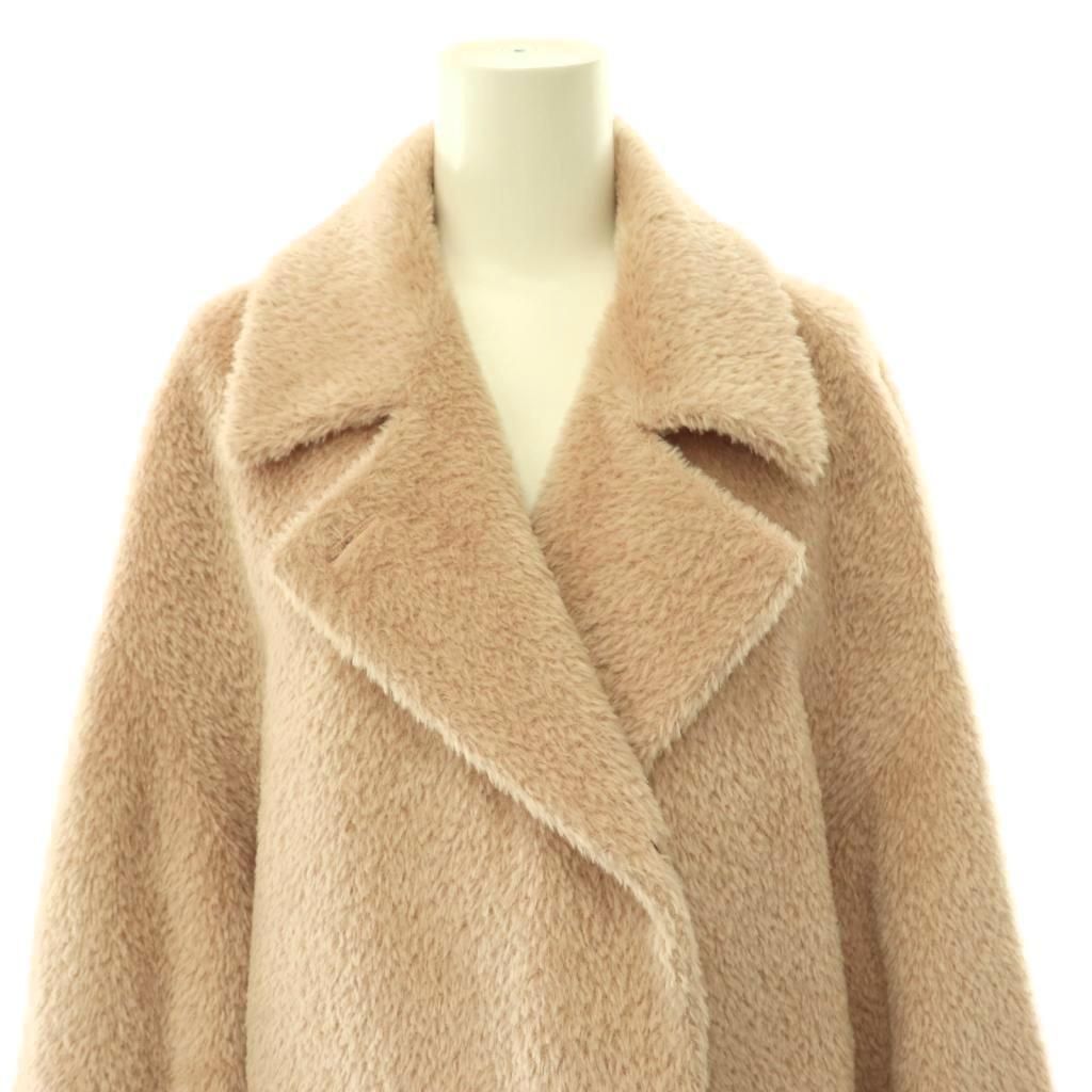 Max Mara Studio Wool Alpaca Shaggy Coat Beige ES — view 5