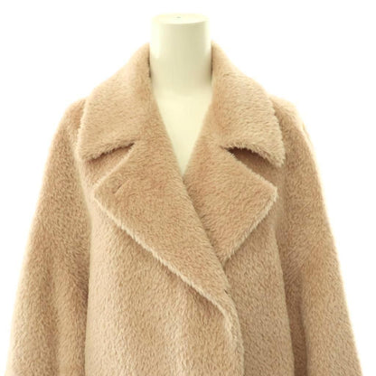 Max Mara Studio Wool Alpaca Shaggy Coat Beige ES — view 5