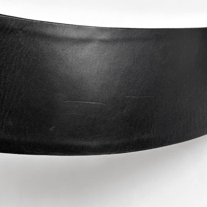 Chanel CC Logo Belt Ribbon Sash Fabric Leather Black — view 4