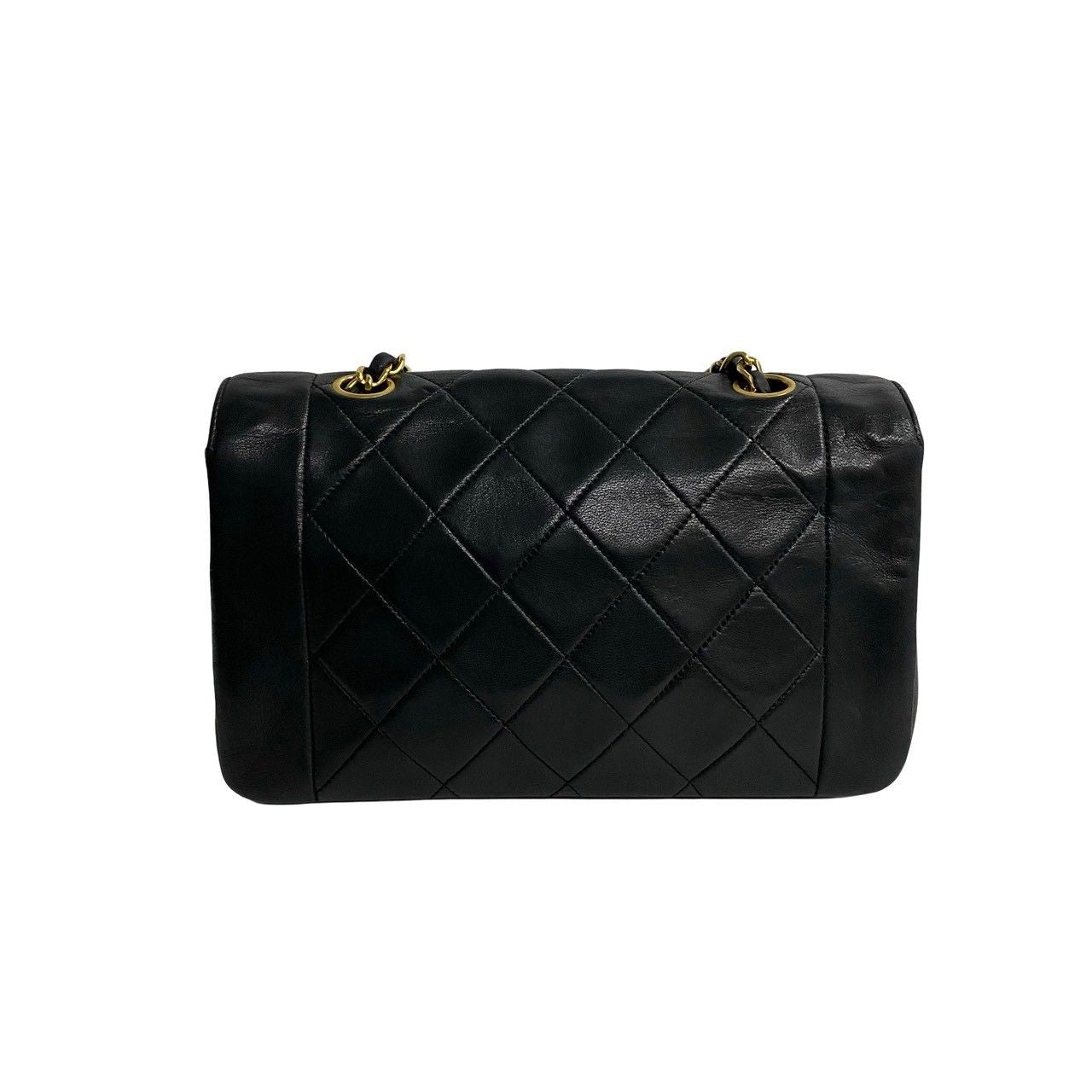 Chanel Vintage Quilted CC Logo Lambskin Leather Chain Shoulder Bag Black — view 4