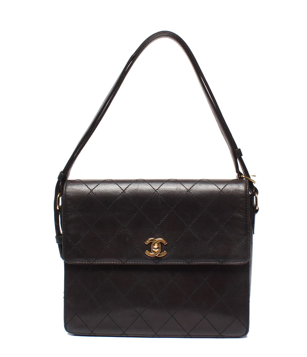 Chanel Shoulder Bag Gold Quilted Lambskin No 5