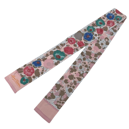 Louis Vuitton Flower Polka Dot Bandeau Scarf Silk Twilly Pink — view 2