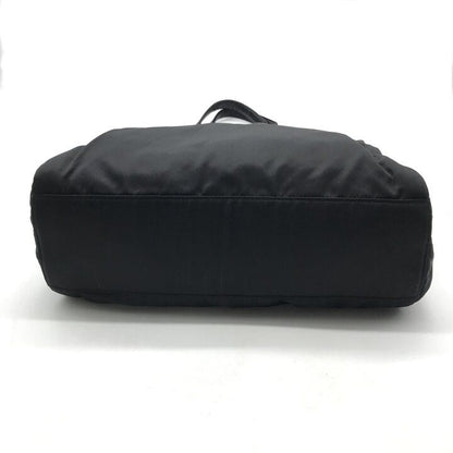 Prada Triangle Logo Nylon Tessuto Chain Shoulder Tote Bag Black Purse — view 4