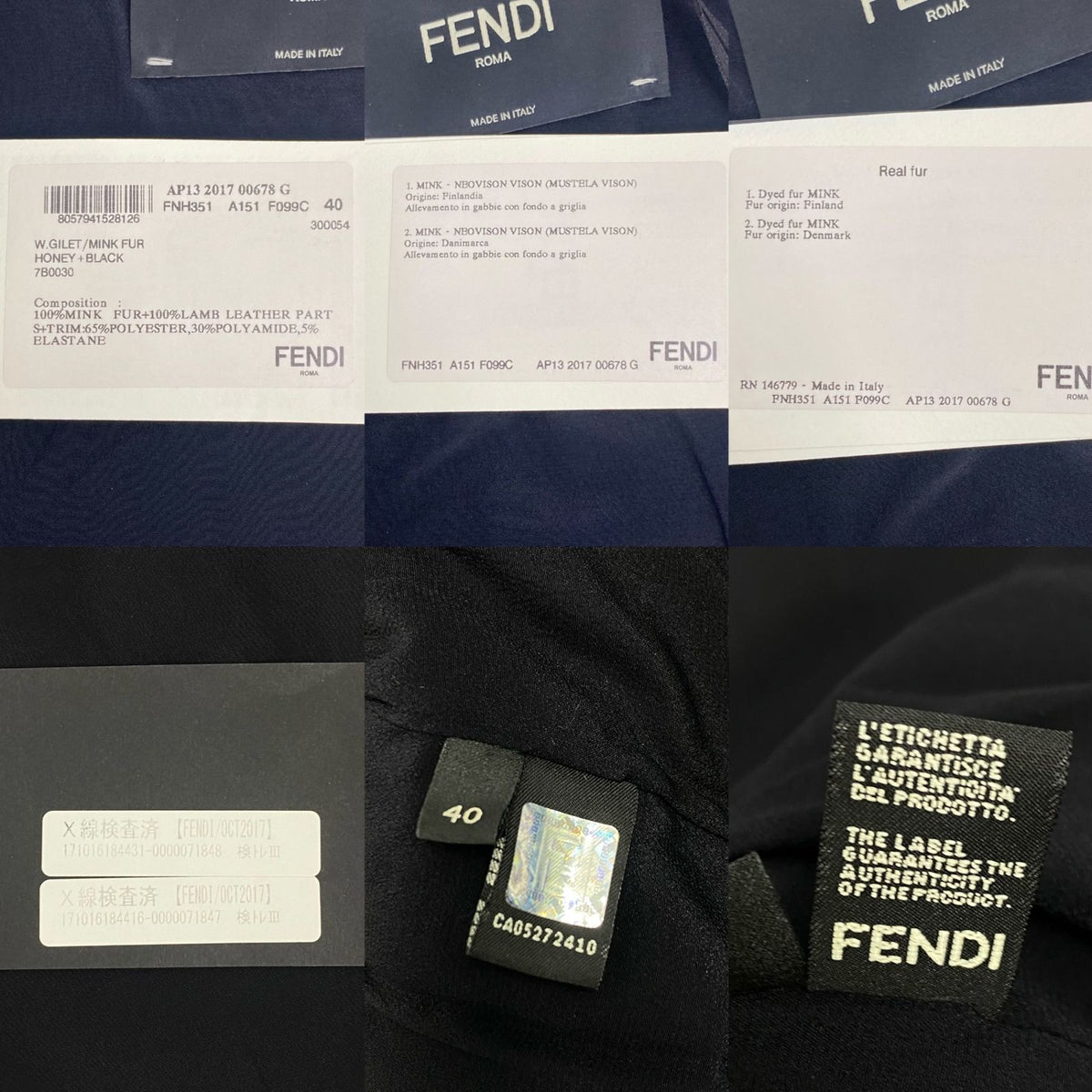 Fendi Vest Mink Leather Fur Ribbon Pearl — view 7