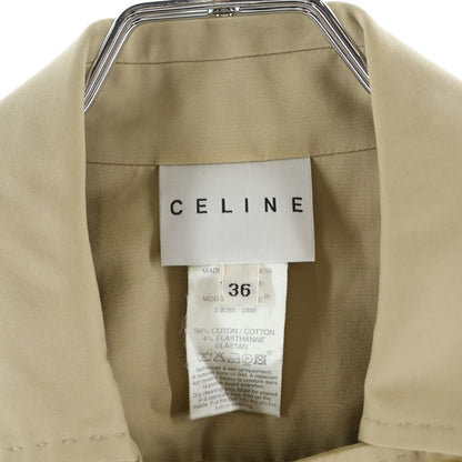 Celine Carriage Logo Embroidery Trench Coat Beige 36 — view 7