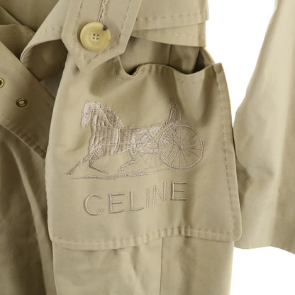 Celine Carriage Logo Embroidery Trench Coat Beige 36 — view 6