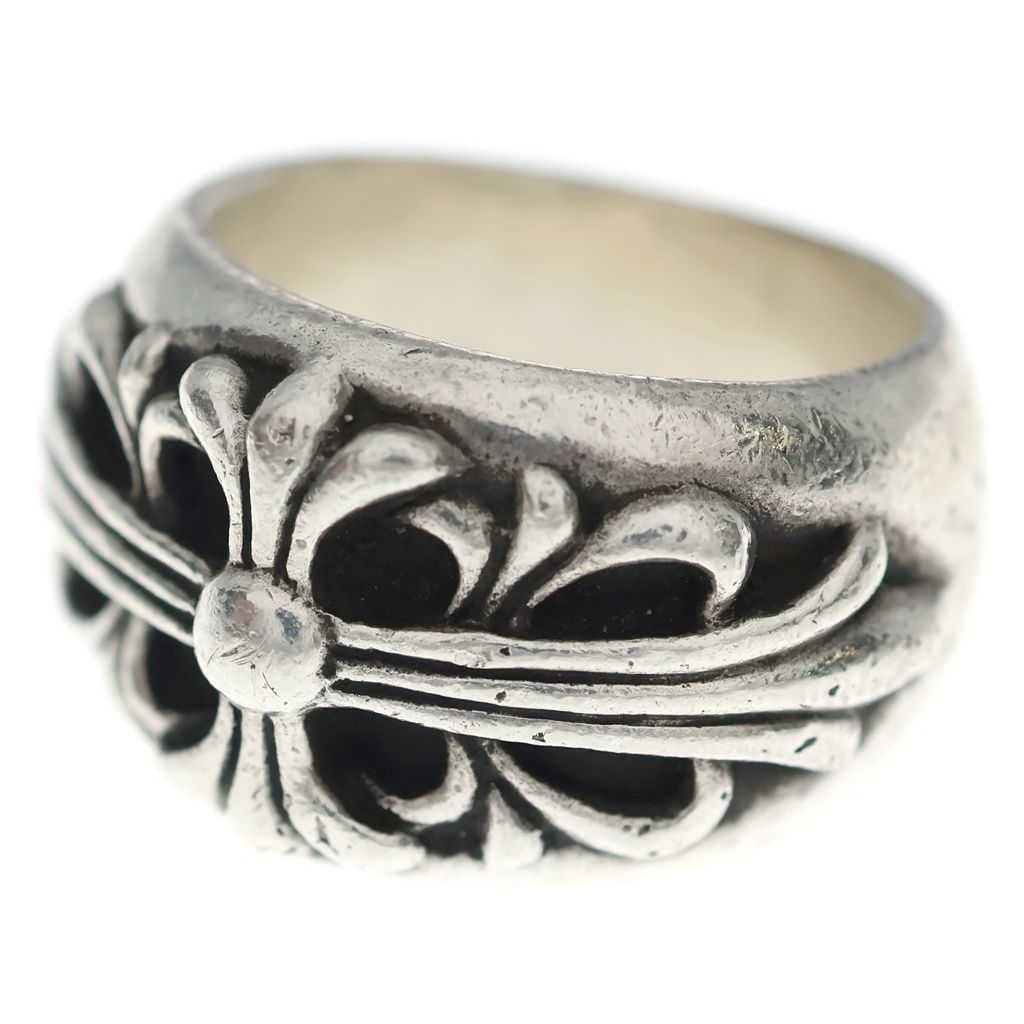 Chrome Hearts Flrl Floral Cross Ring Silver