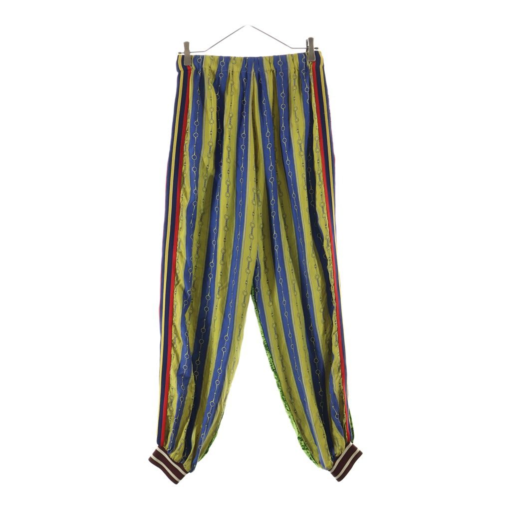 Gucci Mixed Media Jogger Pants Nylon Velour Contrast Side Line Sarouel Multi — view 2