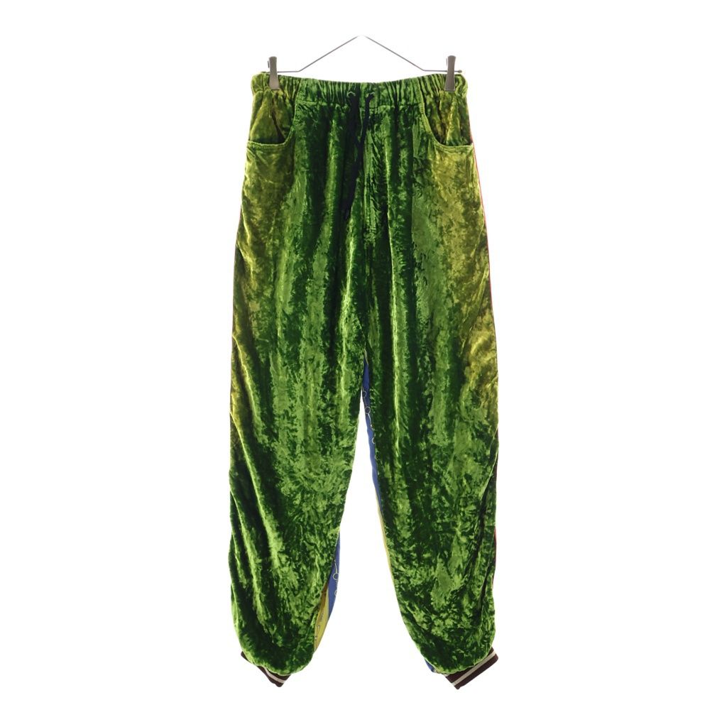 Gucci Mixed Media Jogger Pants Nylon Velour Contrast Side Line Sarouel Multi