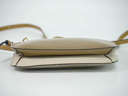Loewe Gate Double Zip Pouch Anagram Shoulder Bag Pochette Leather Beige Gray — view 3
