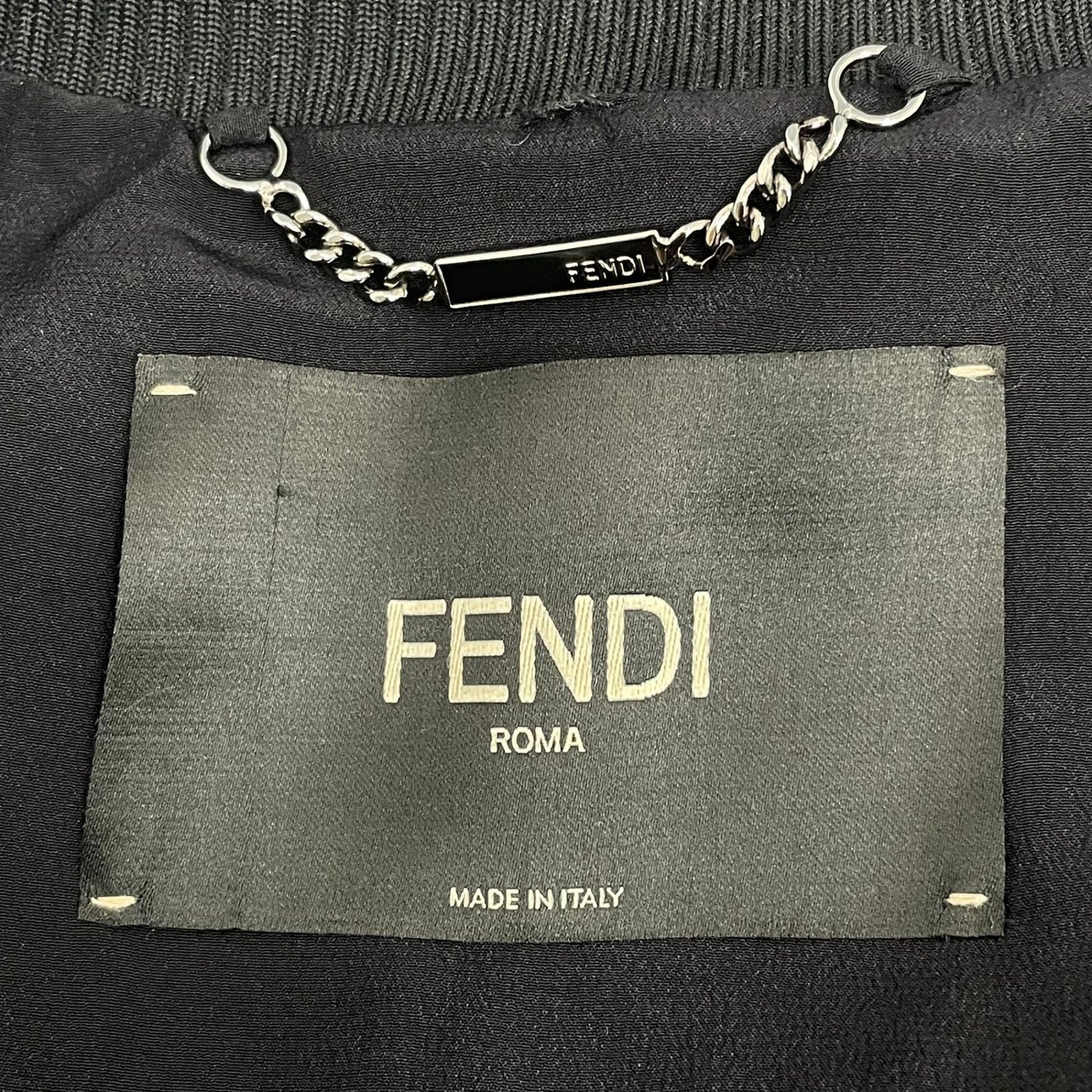 Fendi Jacket FF Logo Leathe Silk Fur Brown 38 — view 7