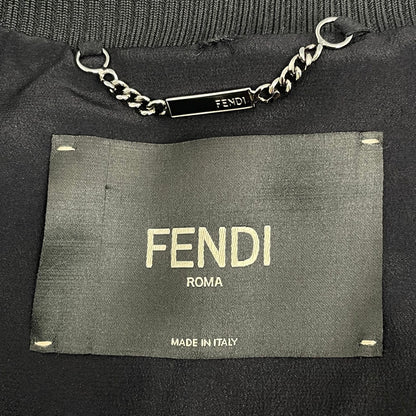 Fendi Jacket FF Logo Leathe Silk Fur Brown 38 — view 7