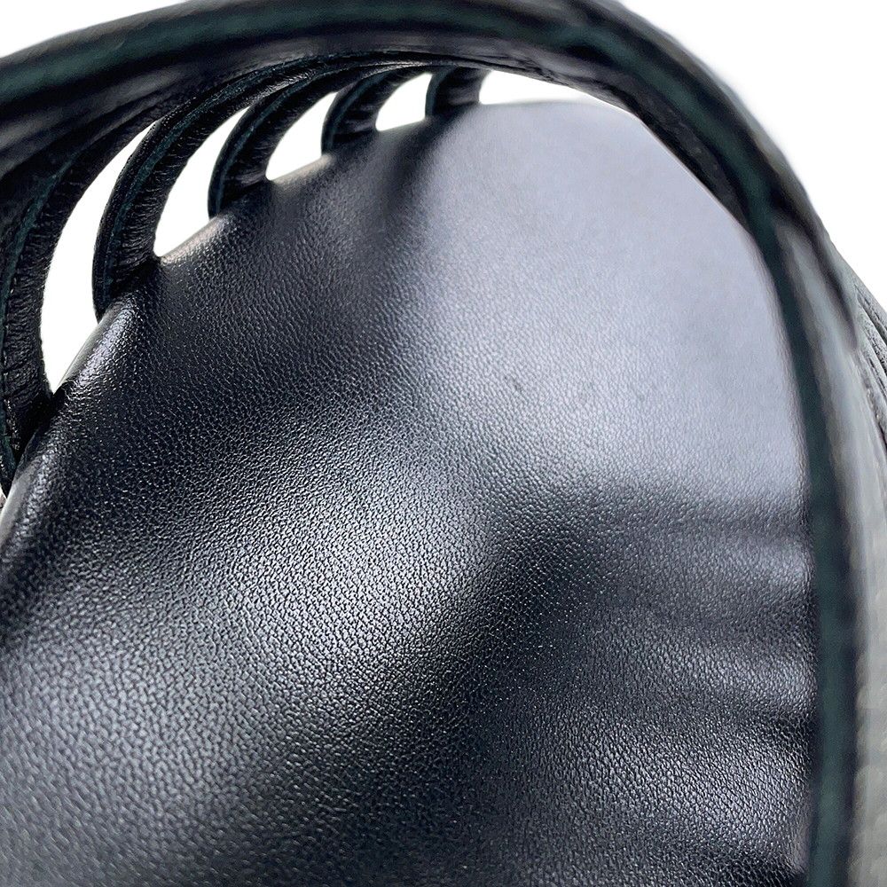 Hermes Sandals Noria Leather Shoes Black 37 — view 5
