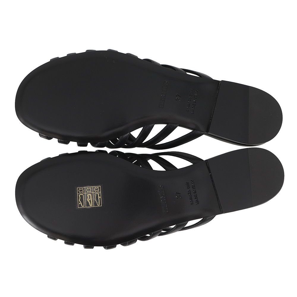 Hermes Sandals Noria Leather Shoes Black 37 — view 4