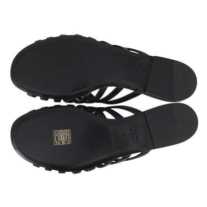 Hermes Sandals Noria Leather Shoes Black 37 — view 4