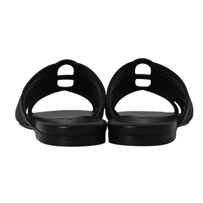 Hermes Sandals Noria Leather Shoes Black 37 — view 3