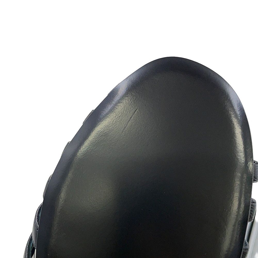 Hermes Sandals Noria Leather Shoes Black 37 — view 7