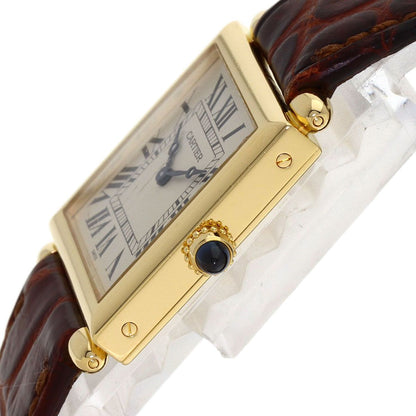 Cartier Tank Obu Watch 18K Yellow Gold Leather — view 5
