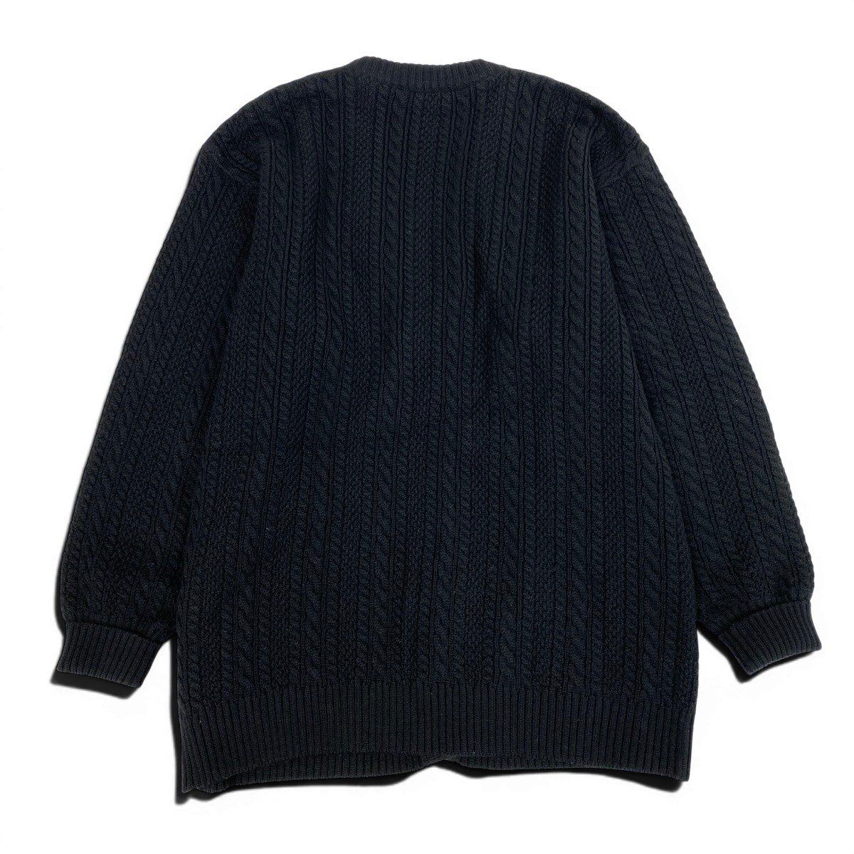 Celine Vintage Knit Cardigan Cable Gold Button 42 Black Wool — view 3