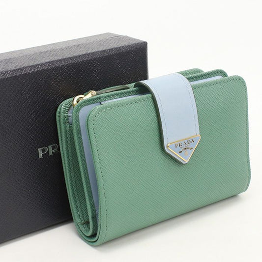 Prada Saffiano Tab Bifold Wallet Leather
