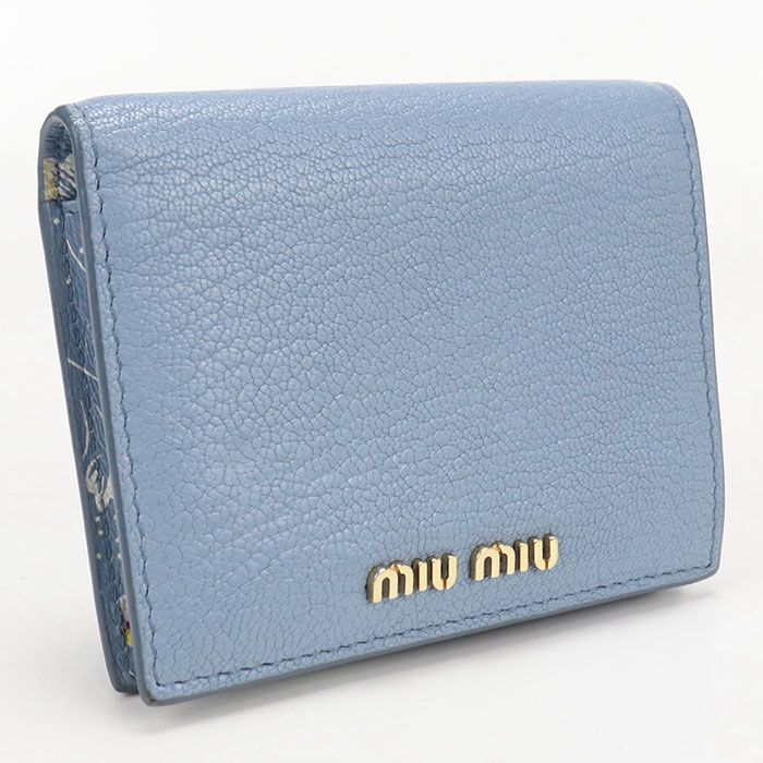 Miu Miu Bifold Wallet Madras Leather