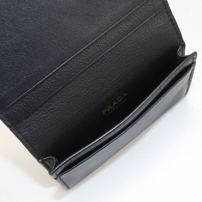 Prada Leather Card Case Business Holder Calfskin — view 4