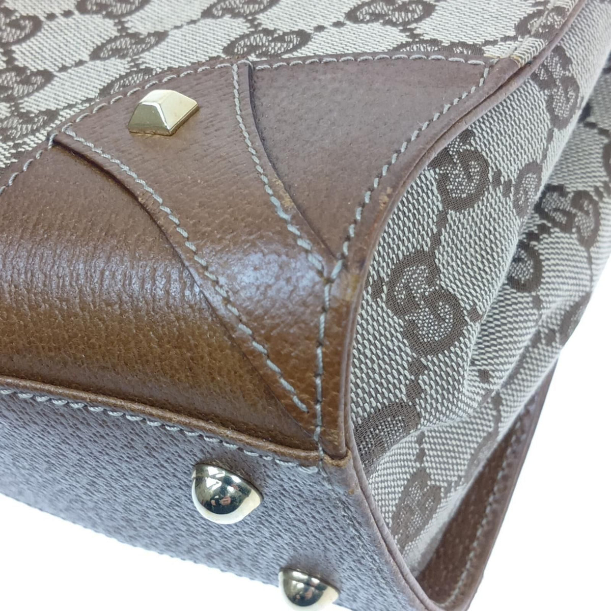 Gucci Handbag GG Canvas Leather Beige — view 7