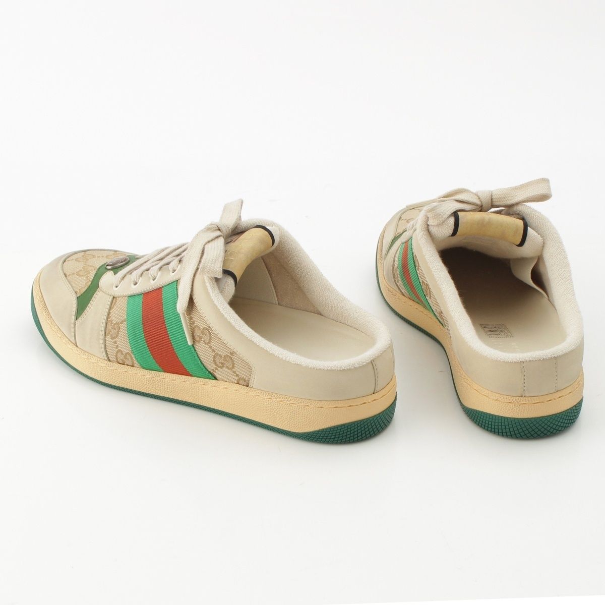 Gucci Screener Leather Sandals Shoes Beige — view 4